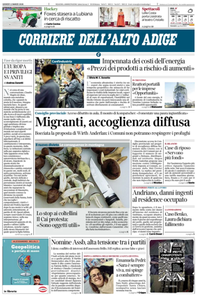 Cover of Corriere dell'Alto Adige
