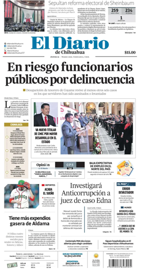 Cover of El Diario de Chihuahua