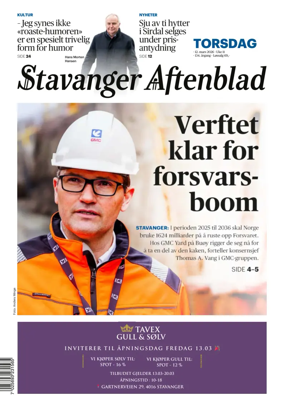 Cover of Stavanger Aftenblad