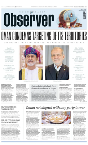 Cover of Oman Daily Observer