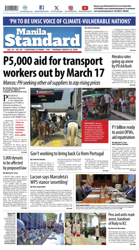 Cover of Manila Standard