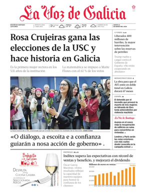 Cover of La Voz de Galicia (Santiago)