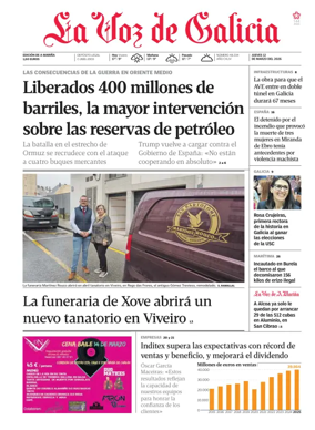 Cover of La Voz de Galicia (Viveiro)