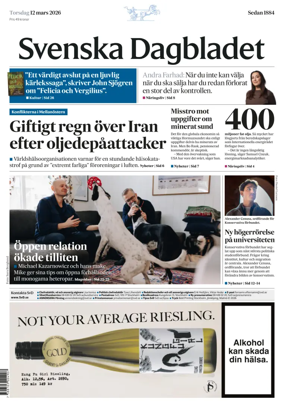 Cover of Svenska Dagbladet