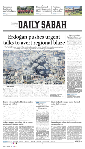 Cover of Daily Sabah (Turkey)