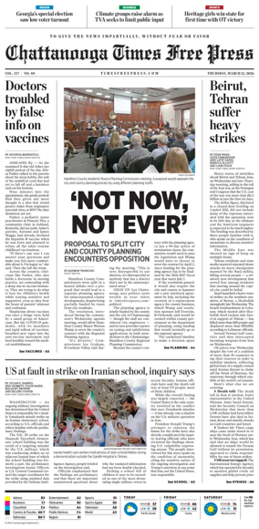 Cover of Chattanooga Times Free Press