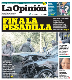 Cover of La Opinion