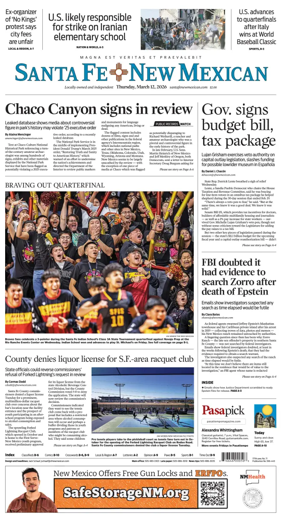 Cover of Santa Fe New Mexican