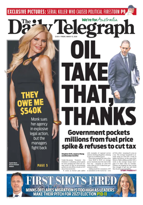 Cover of The Daily Telegraph (Sydney)
