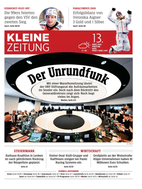 Cover of Kleine Zeitung Steiermark