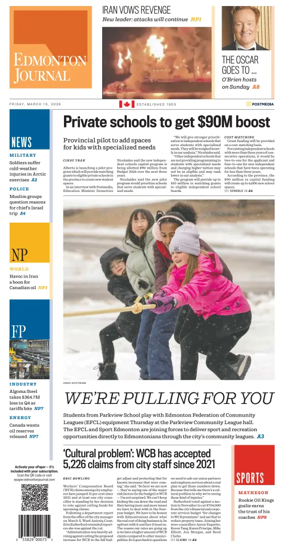 Cover of Edmonton Journal