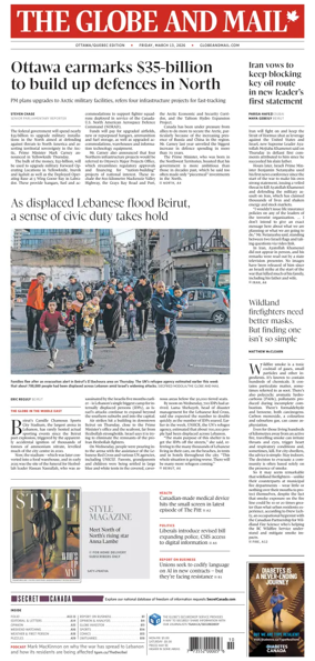 Cover of The Globe and Mail (Ottawa/Quebec Edition)