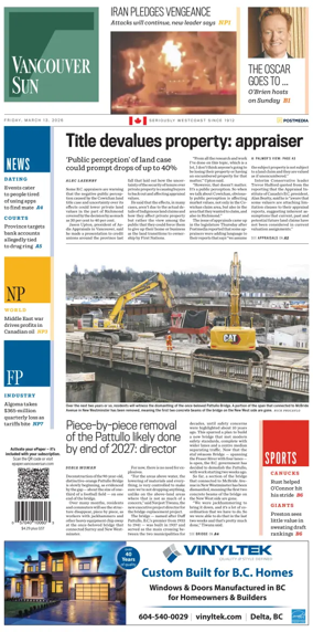 Cover of Vancouver Sun