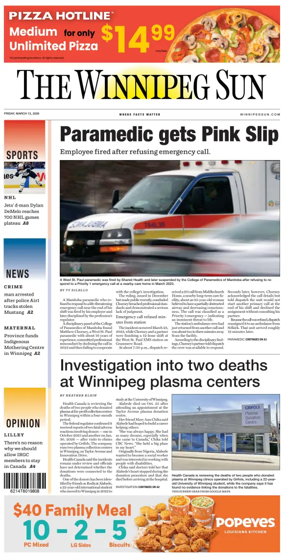 Cover of Winnipeg Sun
