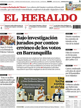 Cover of El Heraldo (Colombia)