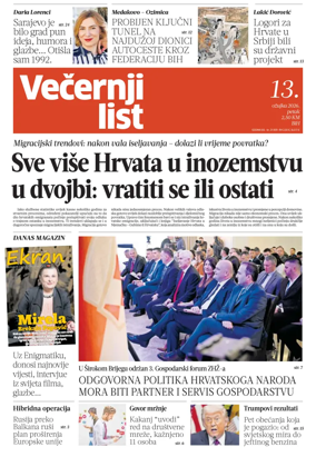 Cover of Vecernji list BiH