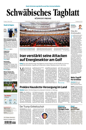 Cover of Schwabisches Tagblatt - Tubinger Chronik