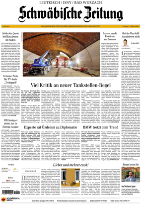 Cover of Schwabische Zeitung (Leutkirch / Isny / Bad Wurzach)