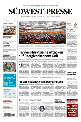 Cover of Sudwest Presse - Metzinger Uracher Volksblatt - Der Ermstalbote