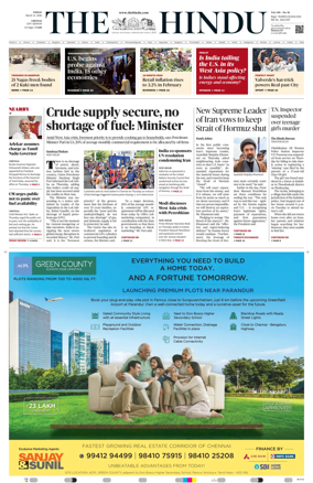 Cover of The Hindu (Chennai)
