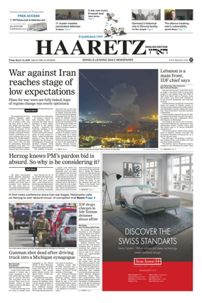Cover of Haaretz english edition (Friday)