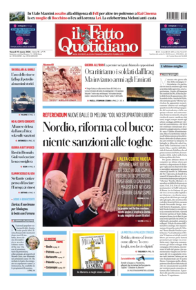 Cover of Il Fatto Quotidiano