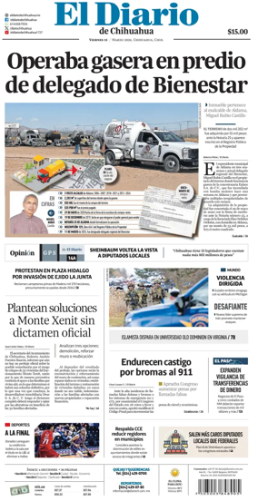 Cover of El Diario de Chihuahua