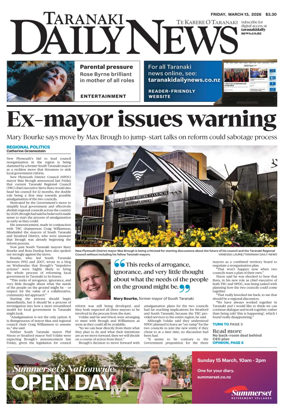 Cover of Taranaki Daily News