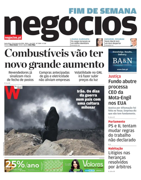 Cover of Jornal de Negocios