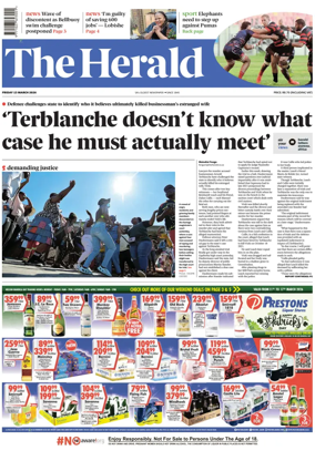 Cover of The Herald (South Africa)