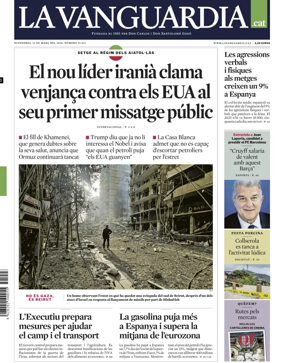 Cover of La Vanguardia (Catalonia - 1st edition)