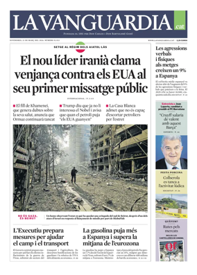 Cover of La Vanguardia (Catala)