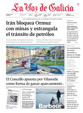 Cover of La Voz de Galicia (Lugo)