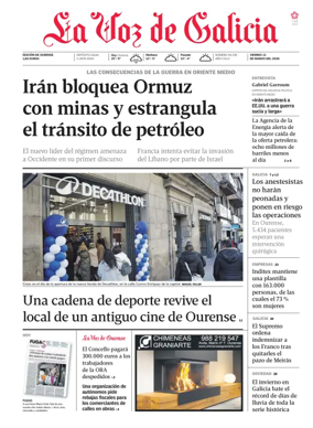 Cover of La Voz de Galicia (Ourense)