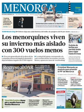 Cover of Menorca Diario Insular