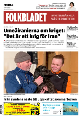 Cover of Folkbladet Vasterbotten