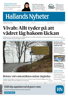 Cover of Hallands Nyheter