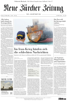 Cover of Neue Zurcher Zeitung