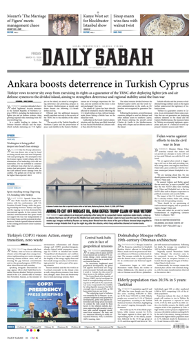 Cover of Daily Sabah (Turkey)