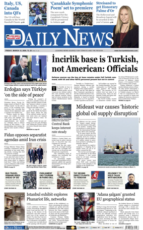 Cover of Hurriyet Daily News & Economic Review