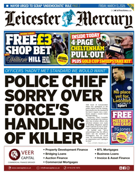 Cover of Leicester Mercury