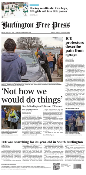 Cover of Burlington Free Press
