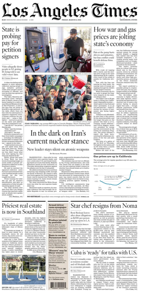 Cover of Los Angeles Times