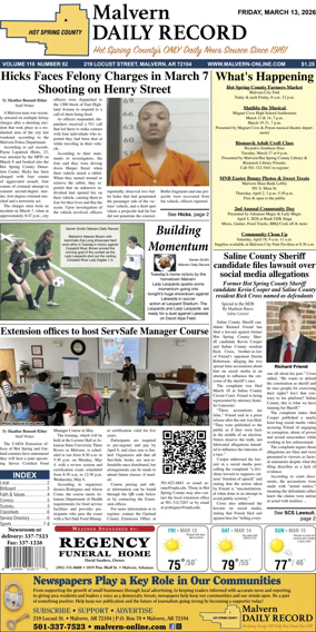 Cover of Malvern Daily Record