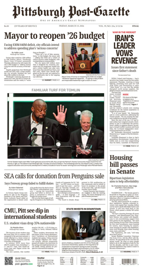 Cover of Pittsburgh Post-Gazette