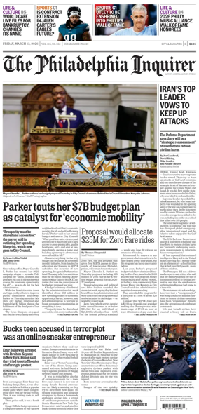 Cover of The Philadelphia Inquirer (South Jersey edition)