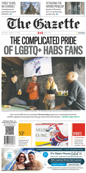 Cover of Montreal Gazette