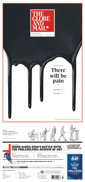 Cover of The Globe and Mail (Ontario Edition)