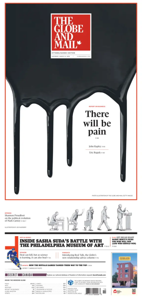 Cover of The Globe and Mail (Ottawa/Quebec Edition)