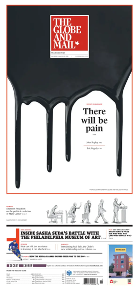 Cover of The Globe and Mail (Prairie Edition)